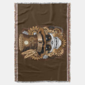スカルスチームパンクブードゥーレトロ機 スローブランケット (正面縦)