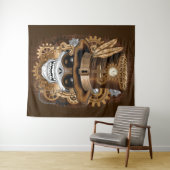 スカルスチームパンクブードゥーレトロ機 タペストリー (インサイチュ(横))