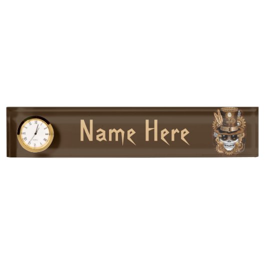 スカルスチームパンクブードゥーレトロ機 デスクネームプレート (正面)