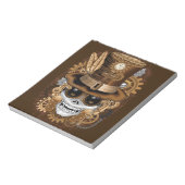 スカルスチームパンクブードゥーレトロ機 ノートパッド (回転)