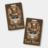 スカルスチームパンクブードゥーレトロ機 バッジ (表裏)