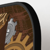 スカルスチームパンクブードゥーレトロ機 ピックルボールラケット (左詳細)