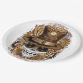 スカルスチームパンクブードゥーレトロ機 ペーパープレート (アングル)