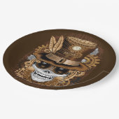 スカルスチームパンクブードゥーレトロ機 ペーパープレート (アングル)