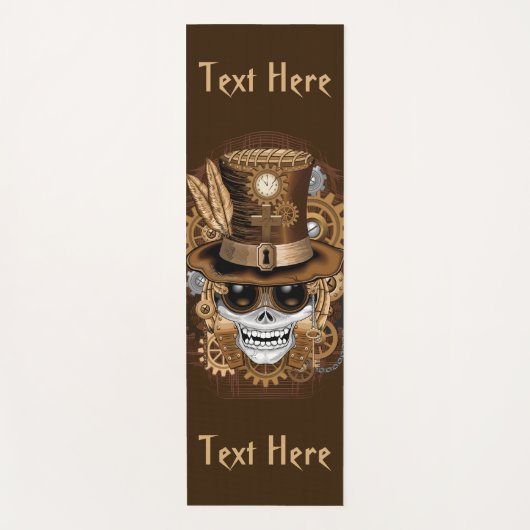 スカルスチームパンクブードゥーレトロ機 ヨガマット (正面)