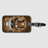 スカルスチームパンクブードゥーレトロ機 ラゲッジタグ (正面横)