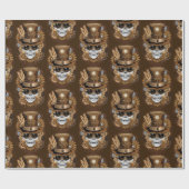 スカルスチームパンクブードゥーレトロ機 ラッピングペーパー (フラット)