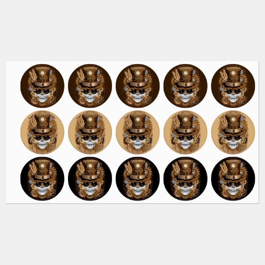 スカルスチームパンクブードゥーレトロ機 ラベル (シート)