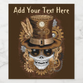 スカルスチームパンクブードゥーレトロ機 ワインラベル (シングルラベル)