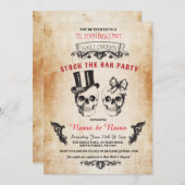 スカルストックザバーパーティーハロウィンゴシック招待状 招待状 (正面/裏面)