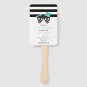 スカルストライプアクアウェディングプログラム ハンドファン (正面)