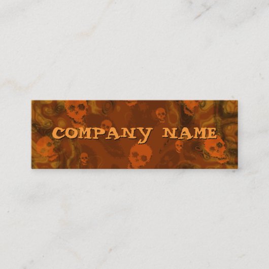 スカルスペクターオレンジ水平黒皮 スキニー名刺 (正面)