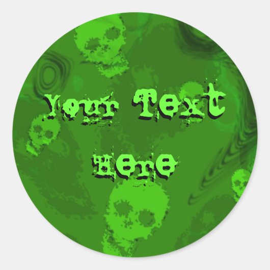 スカルスペクター「Your Text」ステッカー ラウンドシール (正面)