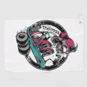 スカルスリル:乗るか死ぬかカスタマイズら ゴルフタオル (横)