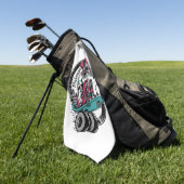 スカルスリル:乗るか死ぬかカスタマイズら ゴルフタオル (グリーン)