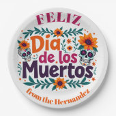 💀🎉スカルスワールセルヴウェア、ディアデロスムエルトス ペーパープレート (正面)
