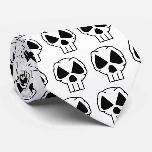 スカルタイ(白) ネクタイ (ロール)