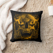 スカルタトゥーイラストレーション クッション (ブランケット)