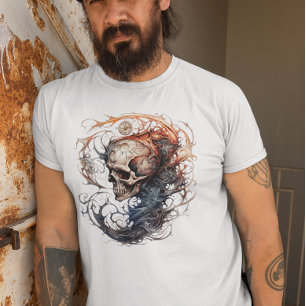 スカルタトゥーデザイン Tシャツ