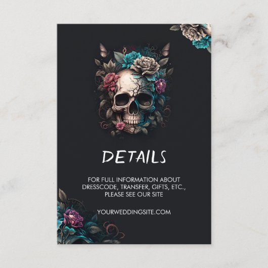 スカルタトゥーロックアンドロール結婚ゴシック エンクロージャーカード (正面)