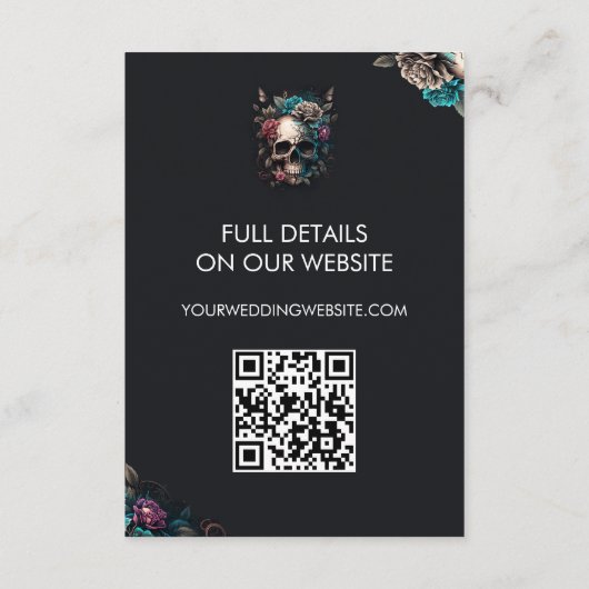 スカルタトゥーロックアンドロール結婚ゴシック エンクロージャーカード (裏面)