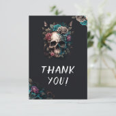 スカルタトゥーロックアンドロール結婚ゴシック サンキューカード (スタンド正面)
