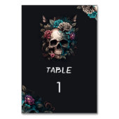 スカルタトゥーロックアンドロール結婚ゴシック テーブルナンバー (正面)