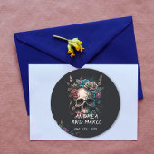 スカルタトゥーロックアンドロール結婚ゴシック ラウンドシール