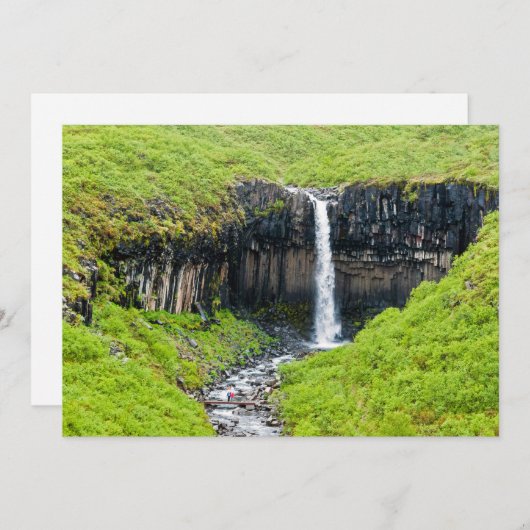 スカルタフェル滝 - アイスランド 招待状 (正面/裏面)