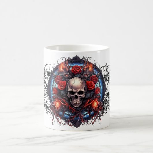 スカルダガリー!海賊タトゥースタイルゴシックスカル コーヒーマグカップ (中央)
