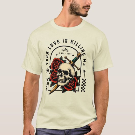 スカルダガーバラティー – 愛の痛み Tシャツ (正面)