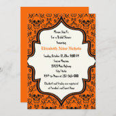 スカルダマスクハロウィン結婚ブライダルシャワー 招待状 (正面/裏面)