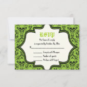 スカルダマスクハロウィーン結婚式RSVPカード 出欠カード (正面)