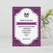 スカルダマスク紫、黒ハロウィン結婚ズ 招待状