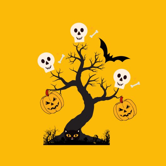 スカルツリーハロウィーンTシャツ Tシャツ