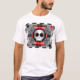 スカルテレビTシャツのメンズベーシック白 Tシャツ