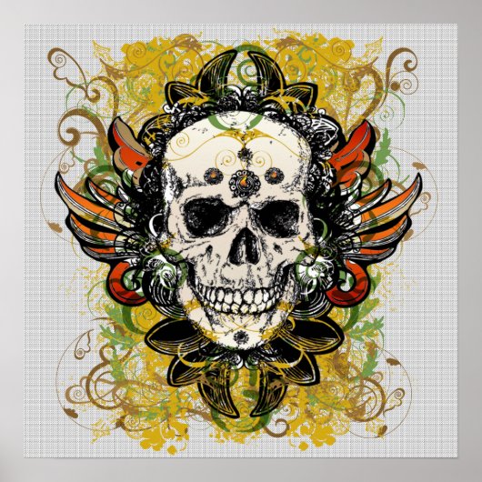 スカルデザインポスター ポスター (正面)