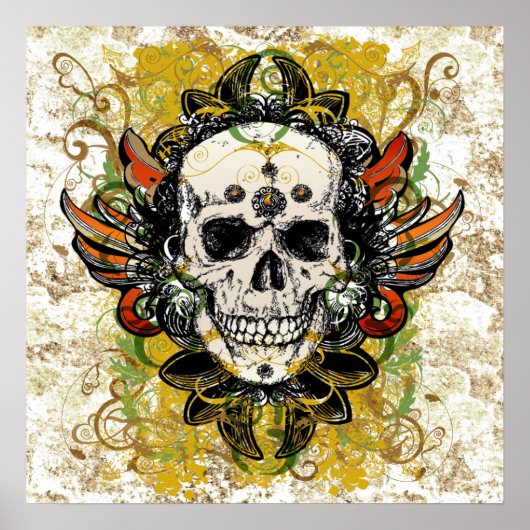 スカルデザインポスター ポスター (正面)