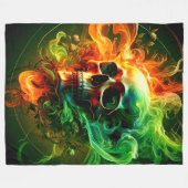 スカルデザイン フリースブランケット (正面(横))