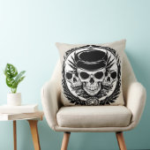スカルデザイン（翼と記号） クッション (椅子)