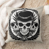 スカルデザイン（翼と記号） クッション (ブランケット)