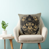 スカルデザイン（翼と記号） クッション (椅子)