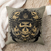スカルデザイン（翼と記号） クッション (ブランケット)