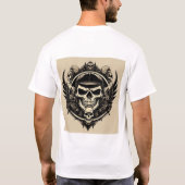 スカルデザイン（翼と記号） Tシャツ (裏面)