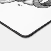 スカルデビルヘッドブラックアンドホワイトデザイン デスクマット (コーナー)