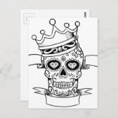 スカルデーオブザデッドタトゥークラウンシュガースカル ポストカード (正面/裏面)