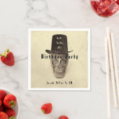 スカルトップハットヴィンテージセピアRIP To His 20s スタンダードカクテルナプキン (インサイチュ)