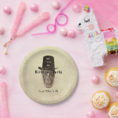 スカルトップハットヴィンテージセピアRIP To His 20s ペーパープレート (パーティー)