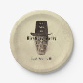 スカルトップハットヴィンテージセピアRIP To His 20s ペーパープレート (正面)