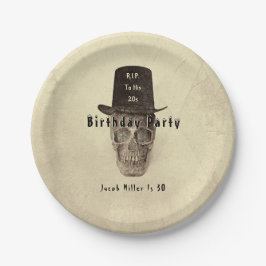スカルトップハットヴィンテージセピアRIP To His 20s ペーパープレート
